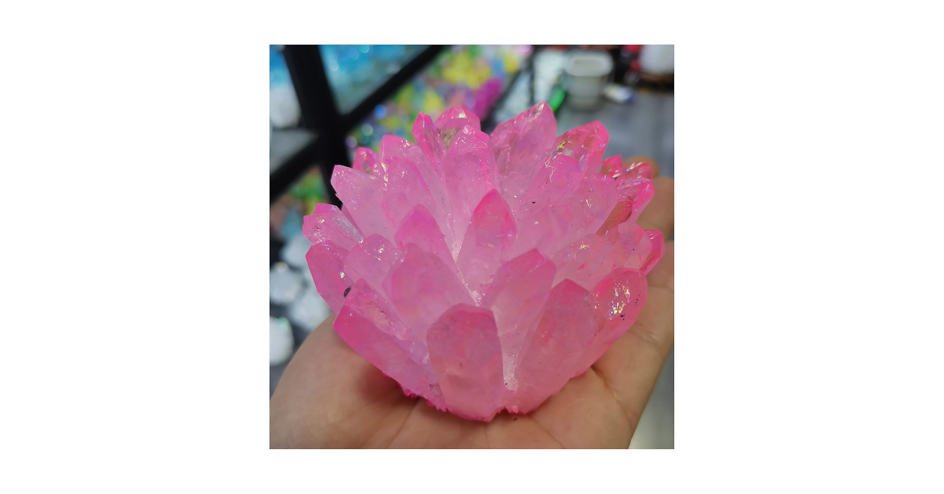 Amazon.co.jp: 天然ピンク水晶クラスター標本原石ギフト家の装飾